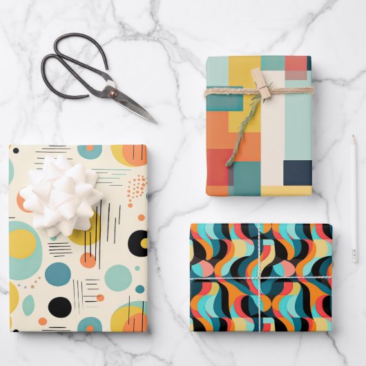 Mittelalterliche Moderne Abstrakte Muster Geschenkpapier Set (Vorderseite)