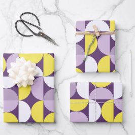 Mittelalterliche Moderne Abstrakte Muster Lila und Geschenkpapier Set