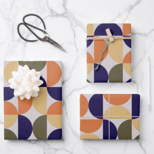 Mittelalterliche Moderne Abstrakte Muster Orange & Geschenkpapier Set