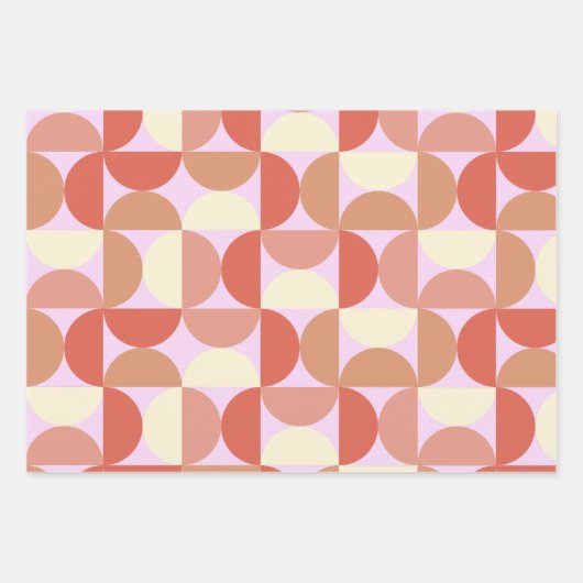 Mittelalterliche Moderne Abstrakte Muster rosa Geschenkpapier Set (Vorderseite 3)