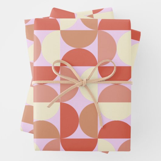 Mittelalterliche Moderne Abstrakte Muster rosa Geschenkpapier Set (Beispiel)