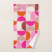 Mittelalterliche Moderne Abstrakte Muster Rosa Ora Badhandtuch Set (Handtuch)