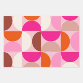 Mittelalterliche Moderne Abstrakte Muster Rosa Ora Geschenkpapier Set (Vorderseite)