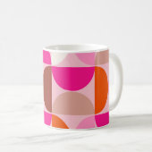 Mittelalterliche Moderne Abstrakte Muster Rosa Ora Kaffeetasse (VorderseiteRechts)