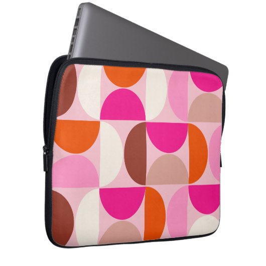 Mittelalterliche Moderne Abstrakte Muster Rosa Ora Laptopschutzhülle (Vorne Rechts)