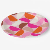 Mittelalterliche Moderne Abstrakte Muster Rosa Ora Pappteller (Schrägansicht)