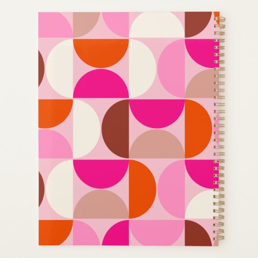 Mittelalterliche Moderne Abstrakte Muster Rosa Ora Planer (Rückseite)