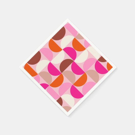 Mittelalterliche Moderne Abstrakte Muster Rosa Ora Serviette (Ecke)