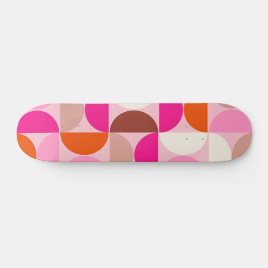 Mittelalterliche Moderne Abstrakte Muster Rosa Ora Skateboard (Horizontal)