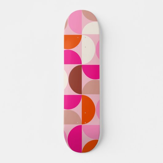 Mittelalterliche Moderne Abstrakte Muster Rosa Ora Skateboard (Vorne)