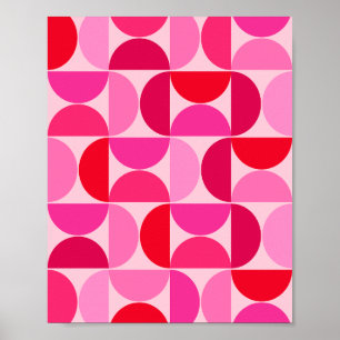 Mittelalterliche moderne Abstrakte Muster rosa und Poster