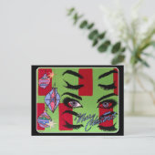 Mittelalterliche Moderne Abstrakte "Santa, Baby"! Postkarte (Stehend Vorderseite)