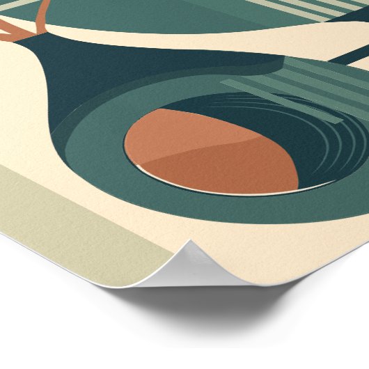 Mittelalterliche Moderne Abstrakte Vasen und Pflan Poster (Ecke)