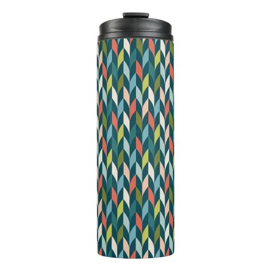 Mittelalterliche Moderne Aquamarin- und Korallenmu Thermosbecher (Vorderseite)