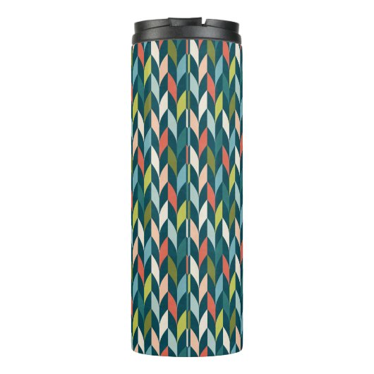 Mittelalterliche Moderne Aquamarin- und Korallenmu Thermosbecher (Rückseite)