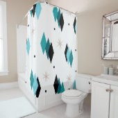 Mittelalterliche moderne Aquamarine Diamanten Duschvorhang (Beispiel)