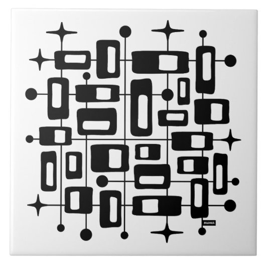 Mittelalterliche Moderne Atomare Abstraktion Fliese (Vorderseite)