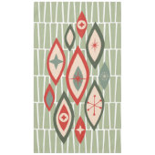 Mittelalterliche moderne atomare Formen grün, rot Tischdecke (Vorderseite)