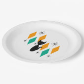 Mittelalterliche moderne atomare Sternexplosionen Pappteller (Schrägansicht)