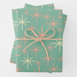 Mittelalterliche, moderne, atomare Twinkling Stars Geschenkpapier Set