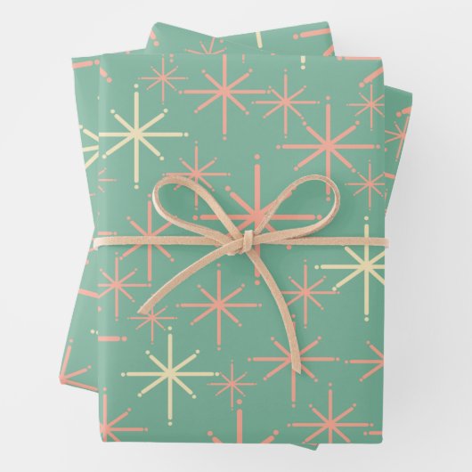 Mittelalterliche, moderne, atomare Twinkling Stars Geschenkpapier Set (Beispiel)