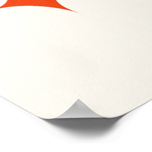 Mittelalterliche moderne Atomblau-Rot-Orange Abstr Poster (Ecke)