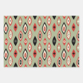 Mittelalterliche moderne Atomformen grün, rot, sch Geschenkpapier Set (Vorderseite 2)