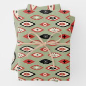 Mittelalterliche moderne Atomformen grün, rot, sch Geschenkpapier Set (Beispiel)