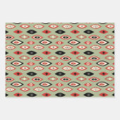 Mittelalterliche moderne Atomformen grün, rot, sch Geschenkpapier Set (Vorderseite)