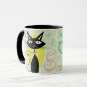 Mittelalterliche moderne Atomic Black Cat-Welt Tasse (Vorderseite Links)