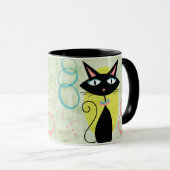 Mittelalterliche moderne Atomic Black Cat-Welt Tasse (VorderseiteRechts)