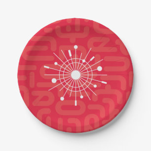 Mittelalterliche moderne Atomic Sputnik Weihnachte Pappteller