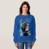 Mittelalterliche moderne Atomkatze Meowy Weihnacht Sweatshirt (Vorne ganz)