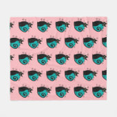 Mittelalterliche, moderne Atomkatzenkatze Pink Blu Fleecedecke (Vorderseite (Horizontal))