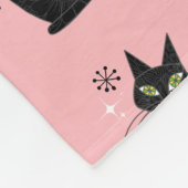 Mittelalterliche, moderne Atomkatzenkatze Pink Blu Fleecedecke (Ecke)