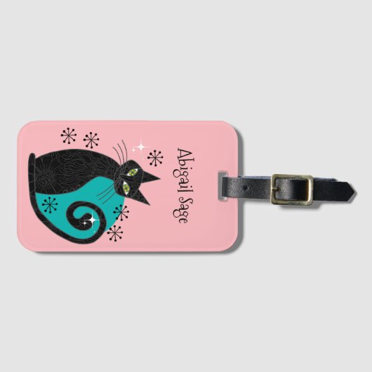 Mittelalterliche, moderne Atomkatzenreklame Gepäckanhänger (Vorderseite (Horizontal))