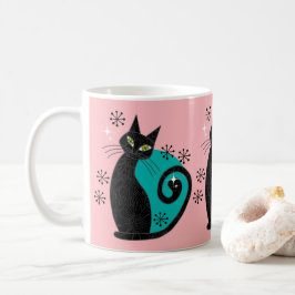 Mittelalterliche, moderne Atomkatzenreklame Kaffeetasse