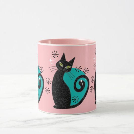 Mittelalterliche, moderne Atomkatzenreklame Tasse (Zentrum)