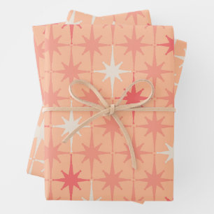 Mittelalterliche, moderne Atomsterne im Retro-Stil Geschenkpapier Set