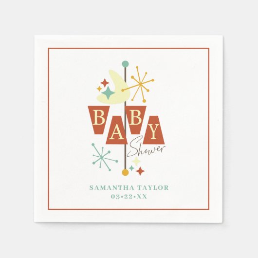 Mittelalterliche moderne Babydusche Napkins Serviette (Vorderseite)