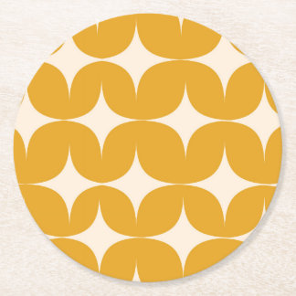Mittelalterliche moderne beige Sternenexplosionen Runder Pappuntersetzer