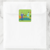 Mittelalterliche moderne Bindekleber Quadratischer Aufkleber (Tasche)