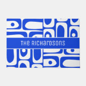 Mittelalterliche Moderne Blau und Weiß Personalisi Fußmatte (Vorderseite)