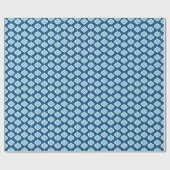 Mittelalterliche Moderne Blaue Weihnachtsgeometrie Geschenkpapier (Flach)