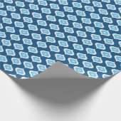 Mittelalterliche Moderne Blaue Weihnachtsgeometrie Geschenkpapier (Ecke)