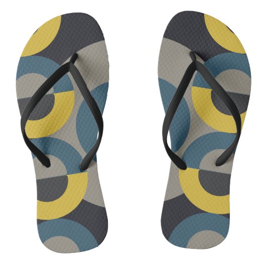 Mittelalterliche Moderne blaugelbe Gunmetall Badesandalen (Fußbett)