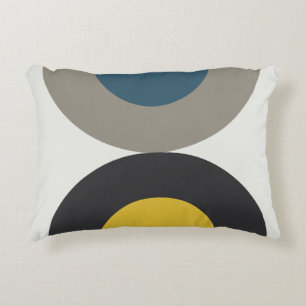 Mittelalterliche Moderne blaugelbe Gunmetall Dekokissen