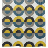 Mittelalterliche Moderne blaugelbe Gunmetall Duschvorhang (Vorderseite)