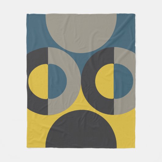 Mittelalterliche Moderne blaugelbe Gunmetall Fleecedecke (Vorderseite)