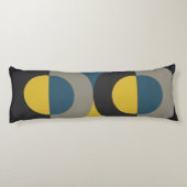 Mittelalterliche Moderne blaugelbe Gunmetall Seitenschläferkissen (Rückseite)